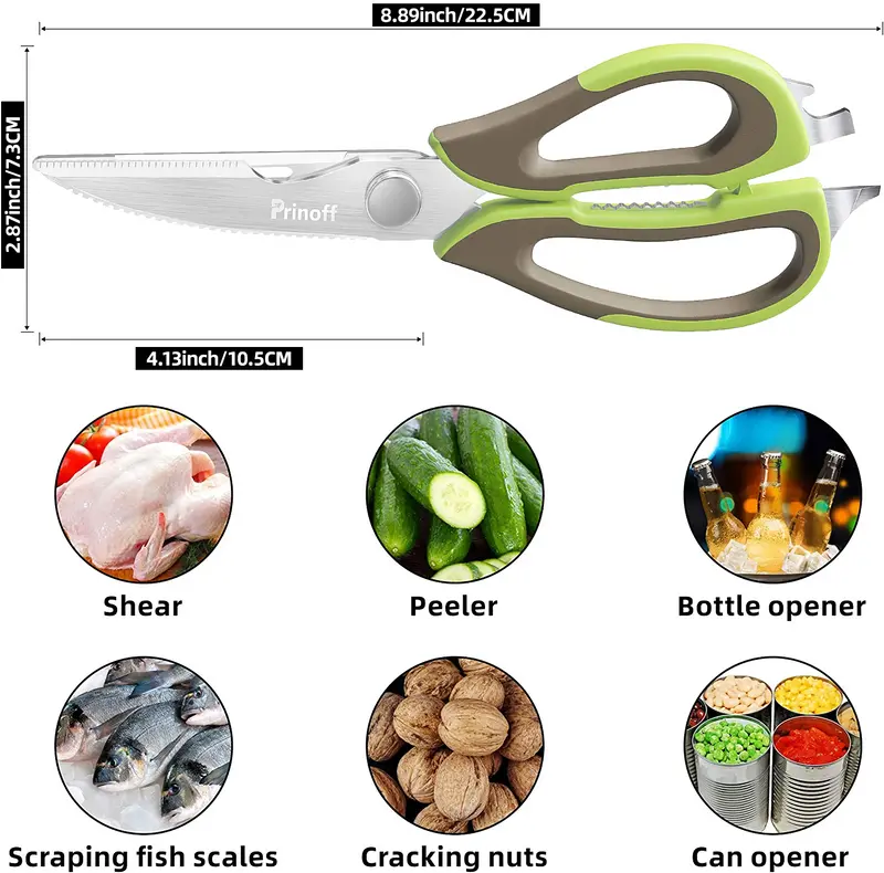 Tijeras de Cocina de Acero Inoxidable para Cortar Carnes y Más