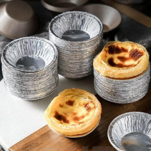 Molde desechable de aluminio para tartas de huevo fácil de usar y limpiar