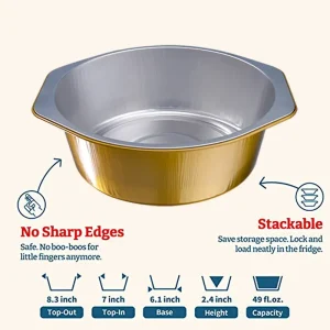 Pack de 15 bandejas desechables de aluminio con tapa para eventos y uso diario