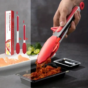Pinza de Acero Inoxidable para Cocina y BBQ, Utensilio Eficiente y Duradero
