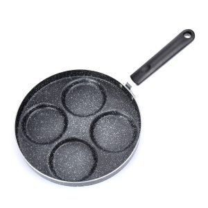 Sartén Antiadherente de 4 Cavidades para Huevos y Dumplings de Alta Calidad