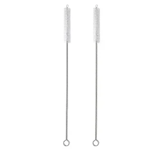 Cepillos de limpieza para pajitas de nylon con mango de acero inoxidable duraderos y ecológicos