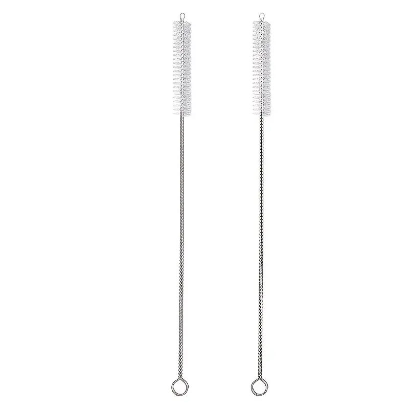 Cepillos de limpieza para pajitas de nylon con mango de acero inoxidable duraderos y ecológicos