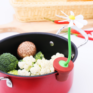 Tapa Antiderrame de Silicona Floral para Cocinas Sin Derrames
