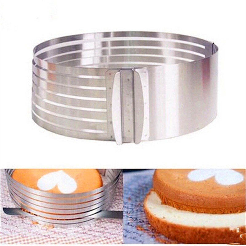 Cortador de Pasteles Redondo Ajustable de Acero Inoxidable para Cortes Perfectos