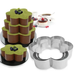 Set de 3 Moldes de Silicón en Forma de Flor para Repostería