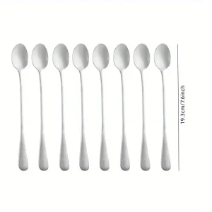 Juego de 8 cucharas de acero inoxidable para postres y helados de alta calidad