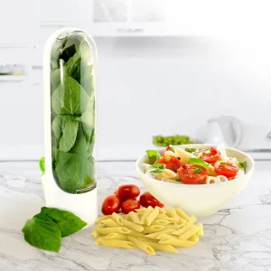 Contenedor portátil para hierbas y verduras, utensilio de cocina práctico y duradero