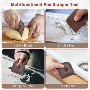 Raspador ergonómico de plástico para ollas de hierro fundido y utensilios de cocina