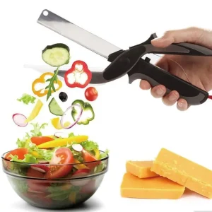 Tijeras 2 en 1 de Acero Inoxidable para Frutas y Verduras en la Cocina