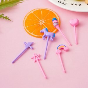 Tenedor Unicornio Ergonómico para Frutas y Postres Divertido y Duradero