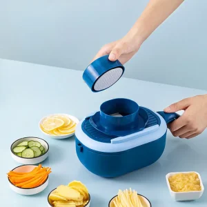 Cortador Multifuncional Manual con Canasta de Drenaje para Verduras y Frutas