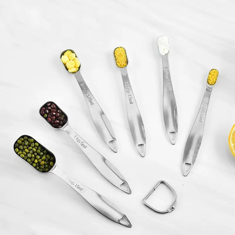 Set de 6 cucharas medidoras de acero inoxidable para una cocina precisa y eficiente