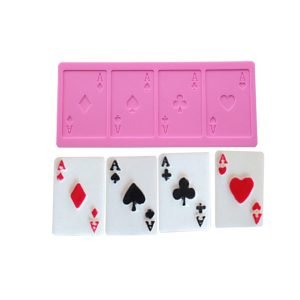 Molde de Silicona para Fondant con Diseño de Cartas de Juego
