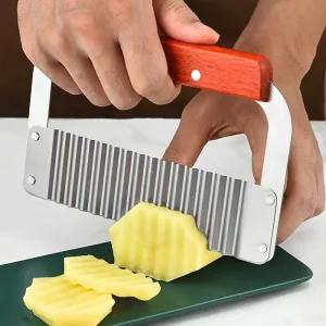 Cortador de Papas Ondulado de Acero Inoxidable para Cortes Perfectos