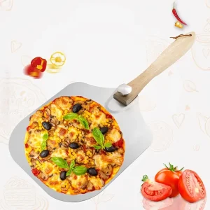 Pala Plegable de Aluminio para Pizza con Mango de Madera