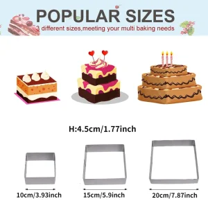 Set de 3 Moldes de Silicón para Pasteles y Mousse de Alta Calidad