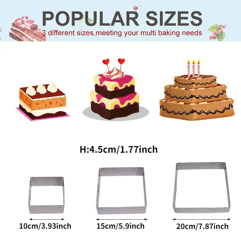 Set de 3 Moldes de Silicón para Pasteles y Mousse de Alta Calidad