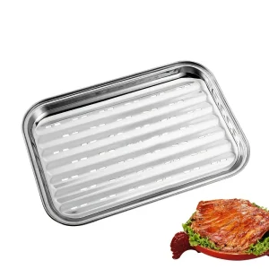 Bandeja de Acero Inoxidable para Parrilla Ideal para Asados y Cocción