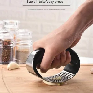 Prensa de Ajo Manual de Acero Inoxidable para Cocinas Prácticas y Eficientes