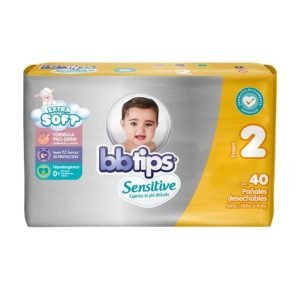 Pañales Desechables BB Tips Tamaño 2 para Bebés con Alta Absorción