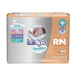 Pañales Desechables BBTips Sensitive para Bebés 20 Unidades
