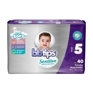 Pañales Desechables BB Tips Tamaño 5 40 Unidades para Bebés