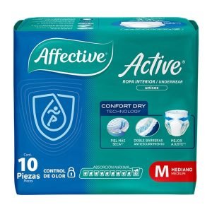 Pañales Adultos Affective Active Medianos 10 Unidades para Mayor Comodidad y Protección