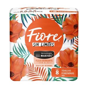 Toalla Femenina Fiore Anatómica con Alas para Mayor Comodidad y Protección
