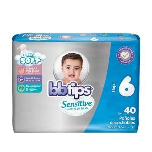 Pañales Desechables BB Tips Tamaño 6 para el Cuidado de tu Bebé 40 Unidades