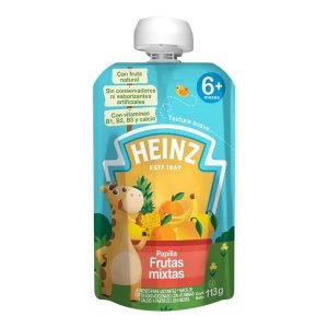Papilla de Frutas Mixtas Heinz 113 g para Bebés Nutritiva y Deliciosa