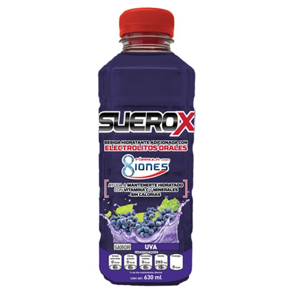 Suero Suerox Adulto 8 Iones UVA 630 mL para Hidratación Óptima
