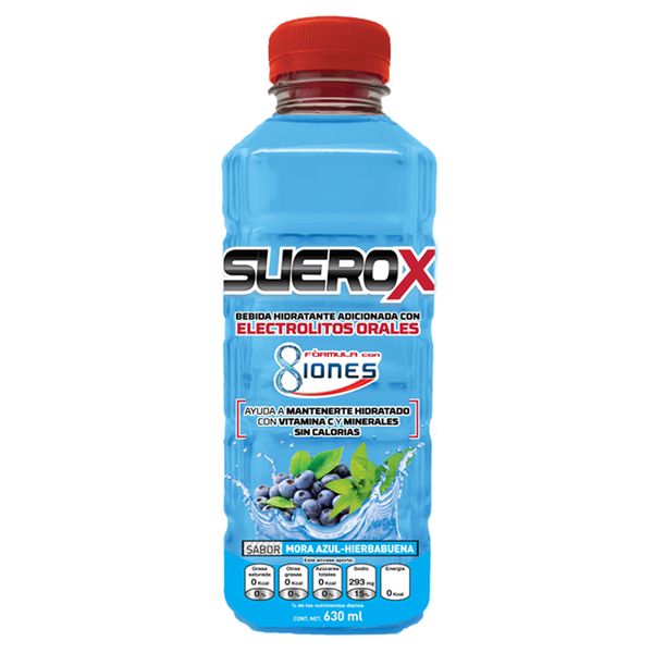 Suero Suerox Adulto Mora Azul y Hierbabuena 630 ml para Hidratación Óptima