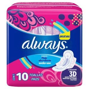 Toallas Femeninas Always Seca Protección Total 10 Unidades para tu Comodidad Menstrual