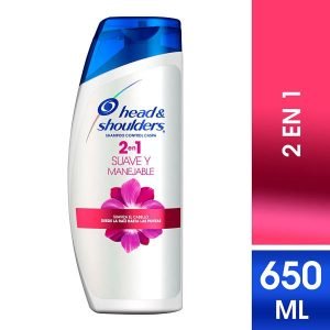 Shampoo Head&Shoulders 2 en 1 Suave y Manejable 650 ml para Cabello Saludable
