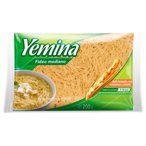 Sopa de Pasta Yemina Fideo Mediano 220 g: Nutrición y Sabor en Cada Plato