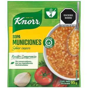 Sopa de Pasta Knorr Municiones 95 g: Sabor y Calidad en Cada Plato