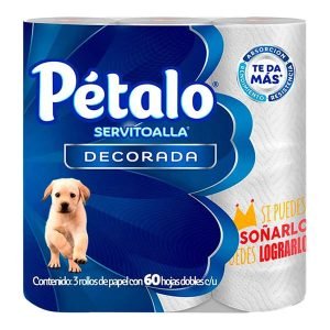 Servitoalla Pétalo 60 Hojas Paquete de 2 Unidades para Hogar y Negocio
