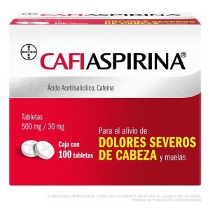 Cafiaspirina 5 Grs. 100 Unidades para Alivio Rápido de Dolores y Fiebre