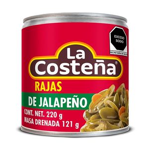 Chiles La Costeña Jalapeños en Rajas Verdes 220 g Sabor Auténtico
