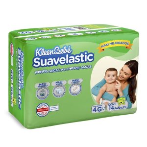 Pañales Desechables Kleen Bebe Suavelastic NP Max Grande 14 Unidades para Bebés Cómodos