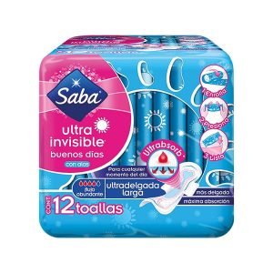 Toallas Femeninas Saba Ultra Invisible Ultradelgadas 12 Unidades