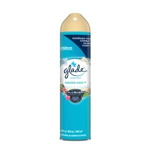 Aromatizante Glade Aerosol Paraíso Azul 400 ml para un hogar fresco y agradable