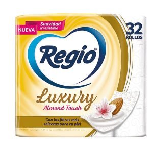 Papel Higiénico Regio Luxury Almond Touch 32 Unidades Suave y Resistente