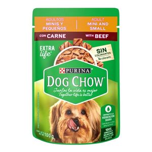 Dog Chow Alimento para Perros Adultos Minis y Pequeños con Carne 100 g