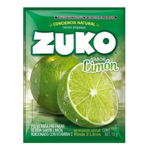 Bebida en Polvo Zuko Sabor Limón 13 g Paquete de 8 Unidades Refrescante