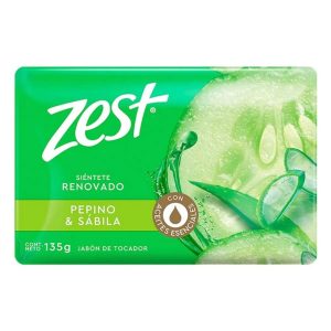 Jabón Zest Pepino y Sábila 135 g para Cuidado e Hidratación de la Piel