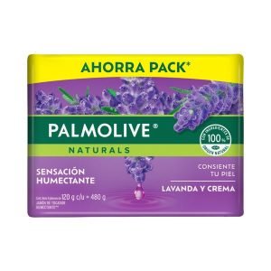 Jabón Palmolive Naturals Nutrición Relajante Lavanda y Crema Pack 4x480g