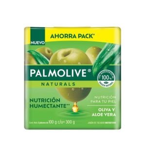 Jabón de Tocador Palmolive Naturals Oliva y Aloe Vera 100 g Pack de 3 para Cuidado de la Piel