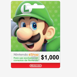 Tarjeta de Regalo Digital Nintendo eShop $1000 MX para Juegos y Contenido